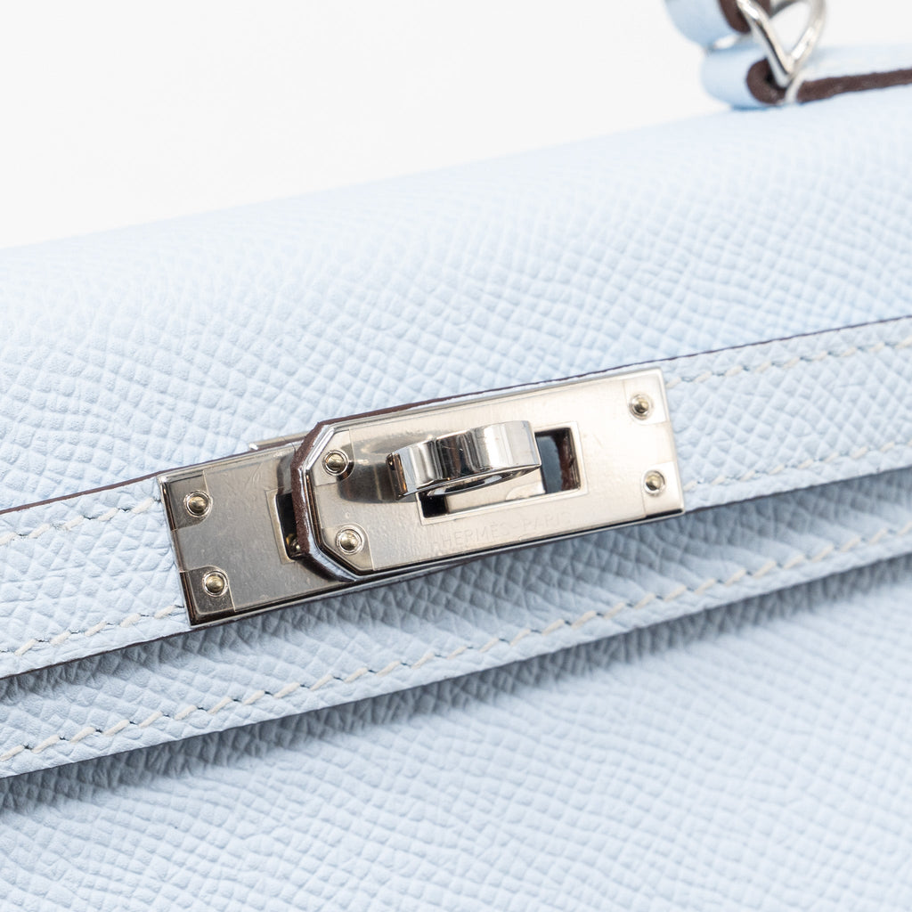 HERMES MINI KELLY II EPSOM BLUE BRUME SHW