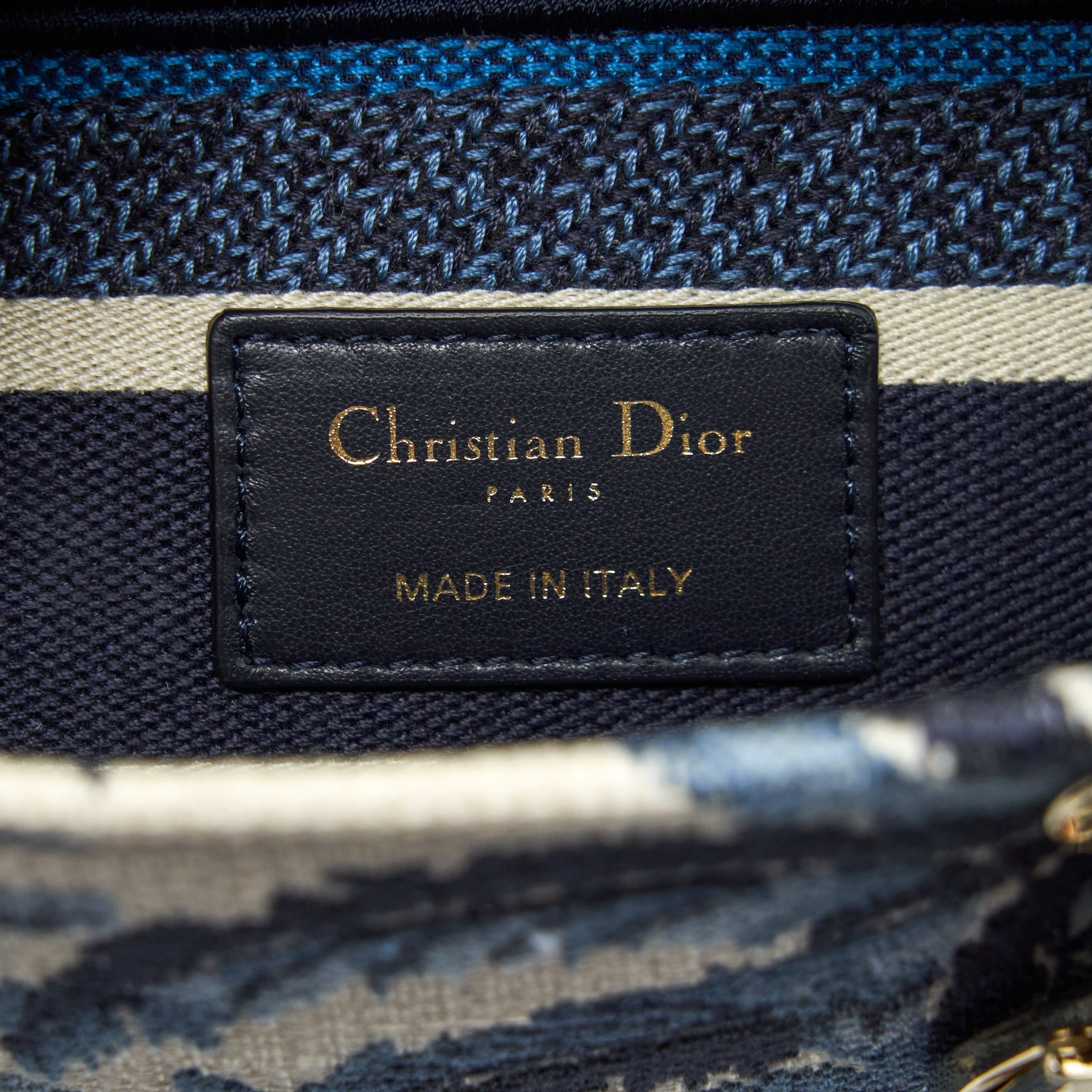 DIOR MEDIUM LADY D-LITE BAG AQUA BLUE TOILE DE JOUY EMBROIDERY