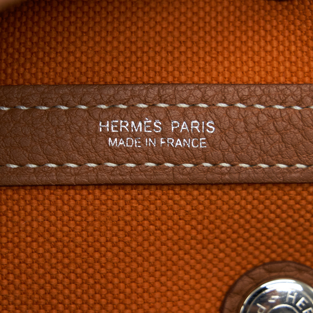 HERMES GARDEN PARTY CANVAS 30 ABRICOT / GOLD SHW