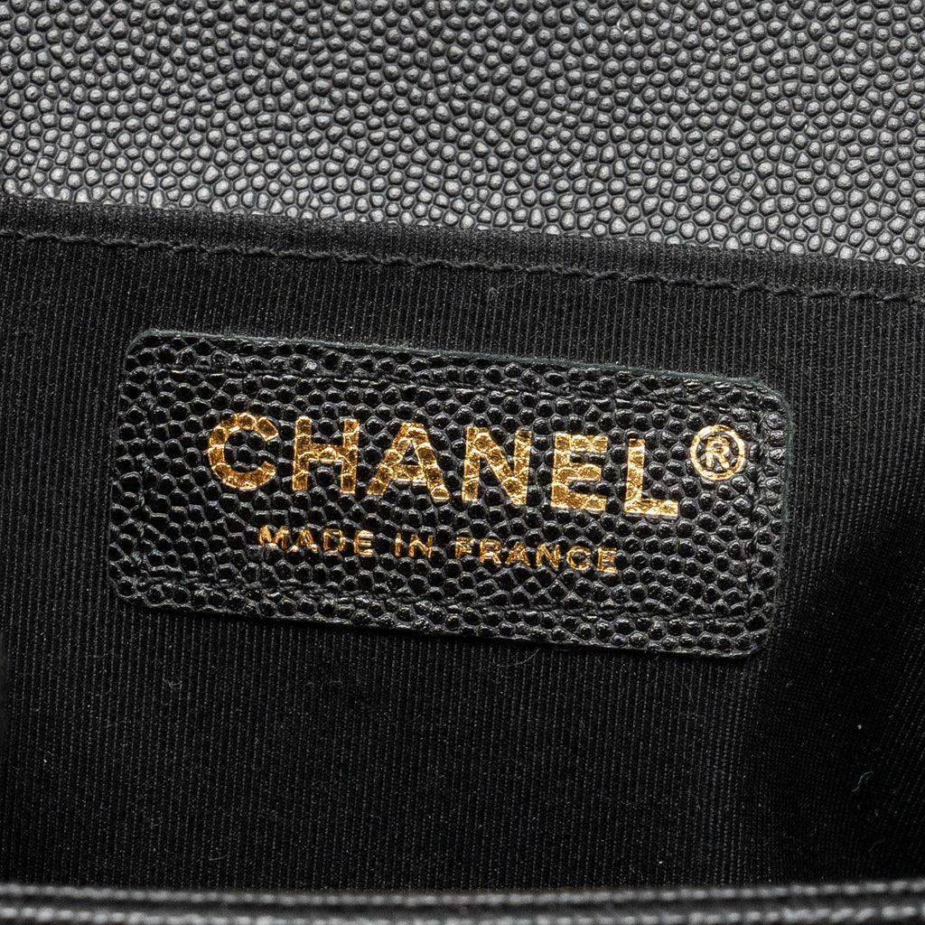CHANEL MEDIUM BOY BAG CAVIAR BLACK GHW