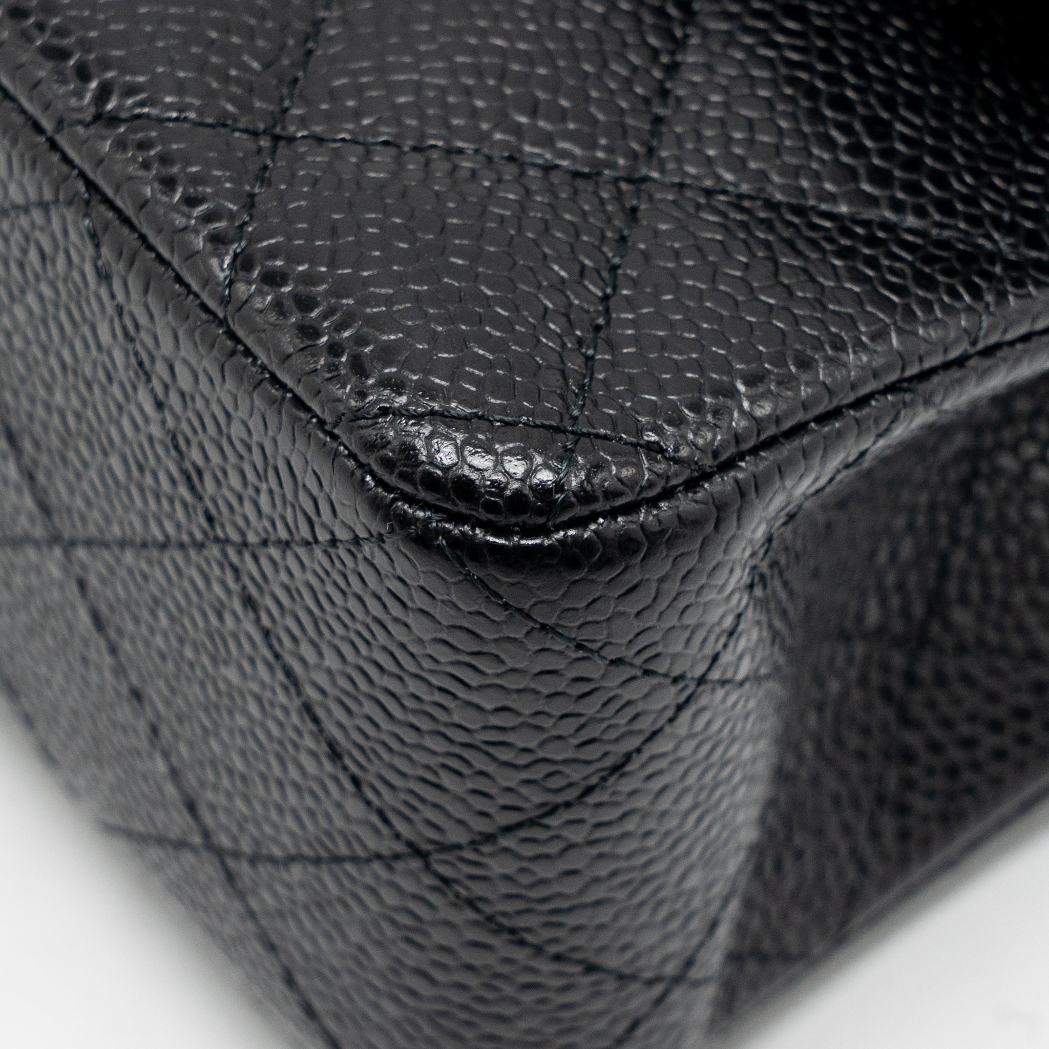 CHANEL SMALL CLASSIC DOUBLE FLAP BAG CAVIAR BLACK SHW