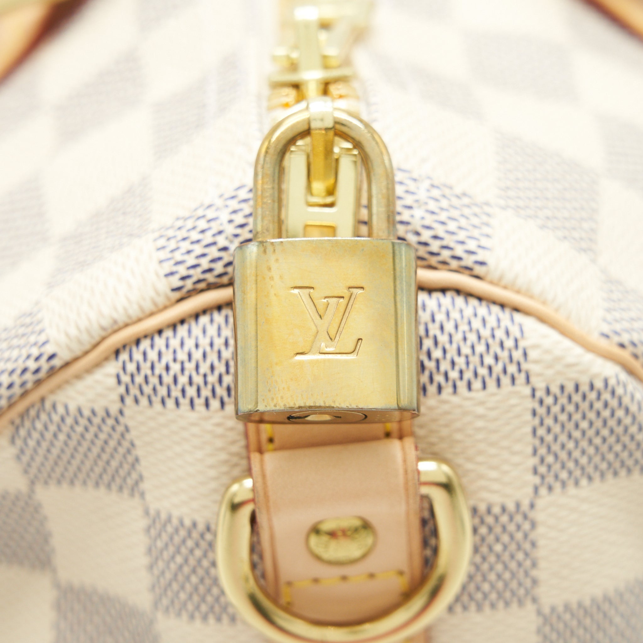 LOUIS VUITTON SPEEDY 30 WITH STRAP DAMIER AZUR CANVAS