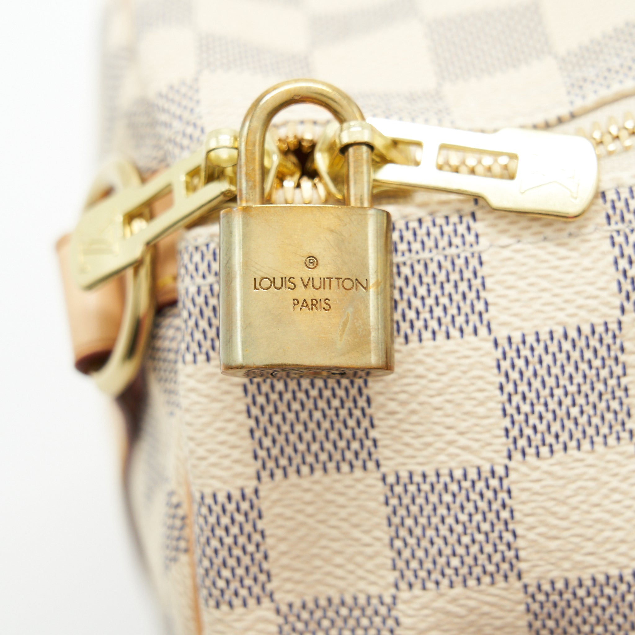 LOUIS VUITTON SPEEDY 30 WITH STRAP DAMIER AZUR CANVAS