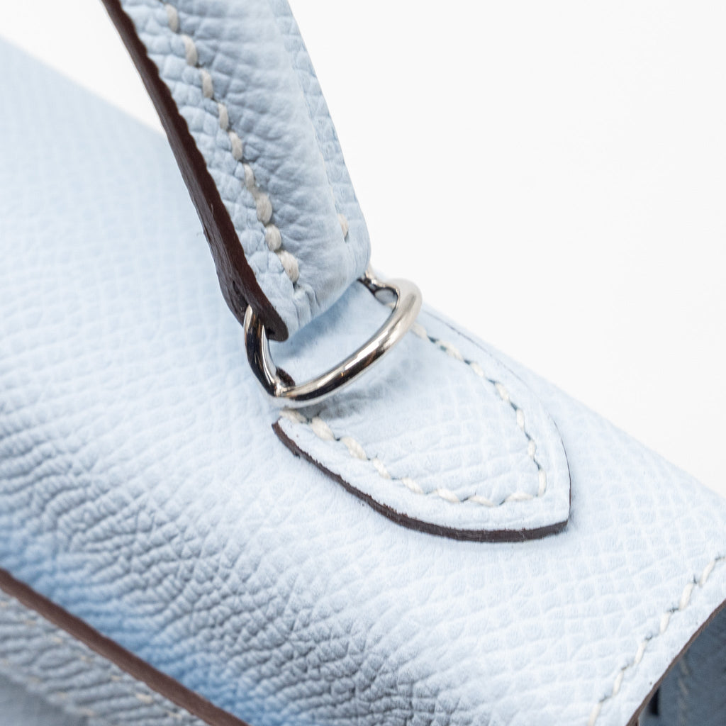 HERMES MINI KELLY II EPSOM BLUE BRUME SHW