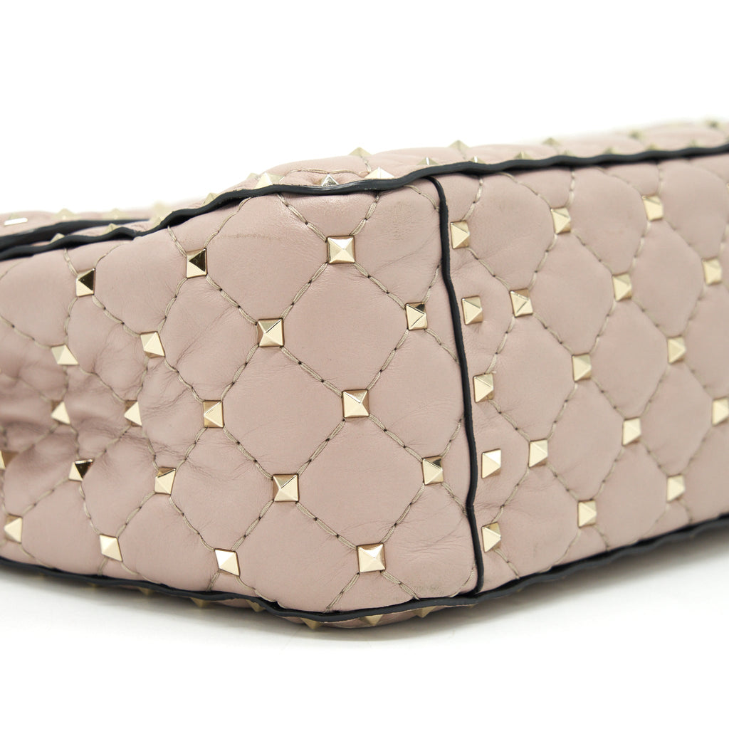 VALENTINO ROCKSTUD SPIKE NAPPA LEATHER CROSSBODY BAGS POUDRE