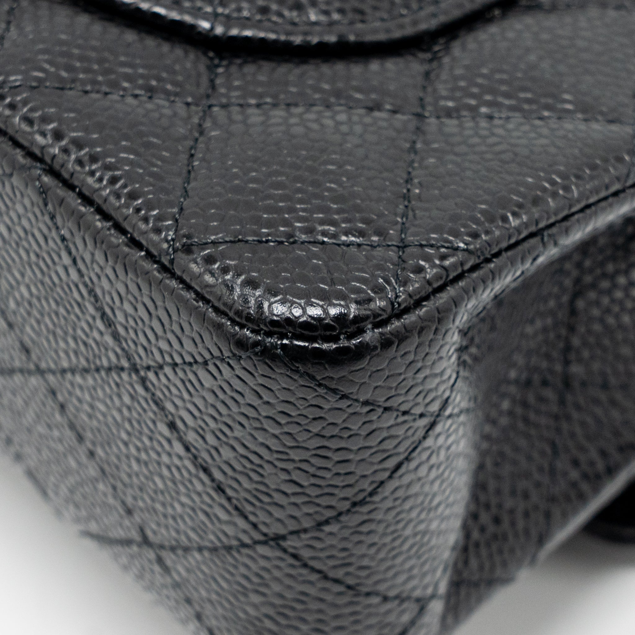 CHANEL SMALL CLASSIC DOUBLE FLAP BAG CAVIAR BLACK SHW