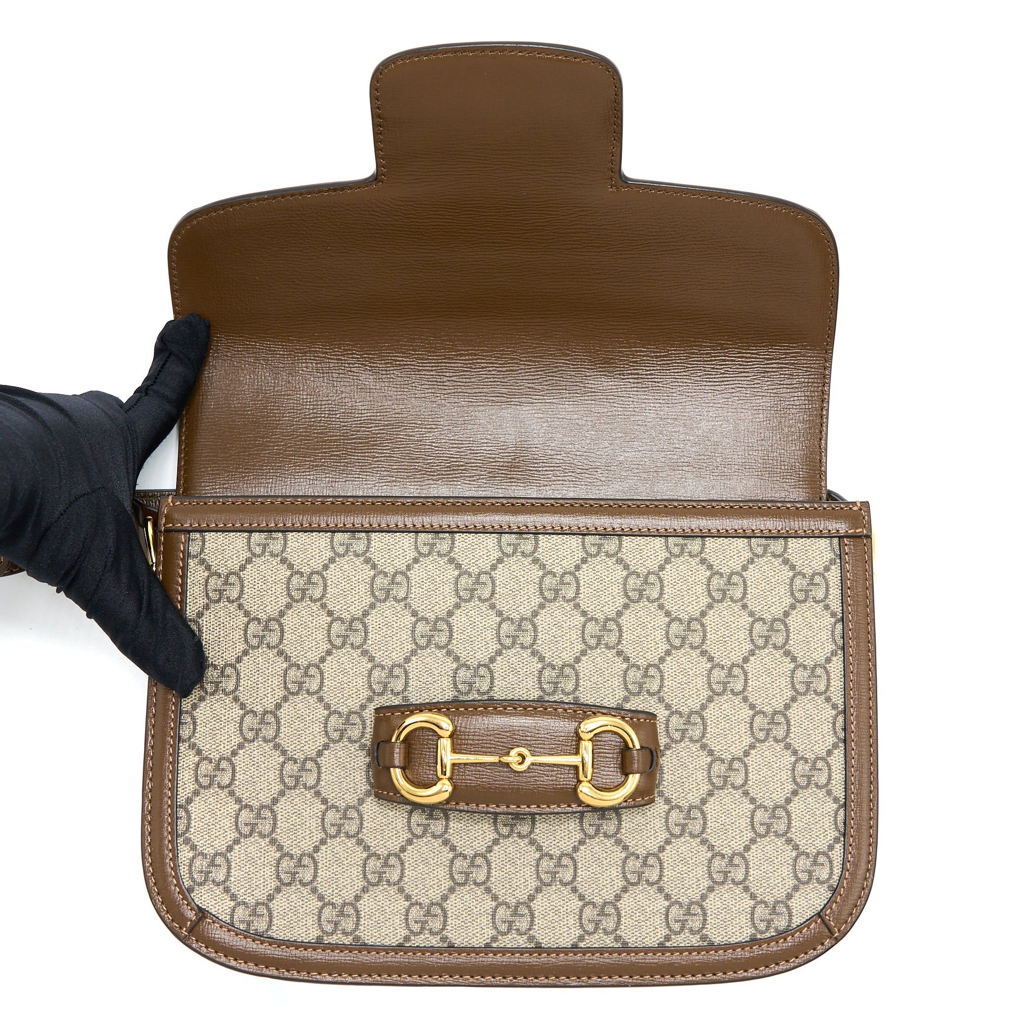 GUCCI HORSEBIT 1955 BAG GG SUPREME CANVAS GHW