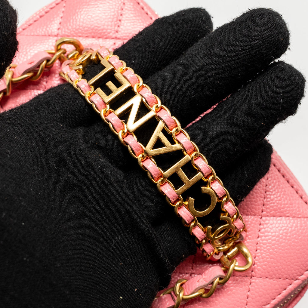 CHANEL LETTER TOP HANDLE LONG VANITY CAVIAR PINK GHW