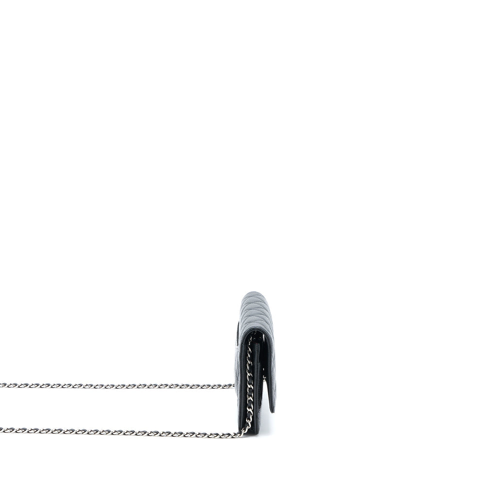 CHANEL CLASSIC WALLET ON CHAIN CAVIAR BLACK SHW (MICROCHIP)