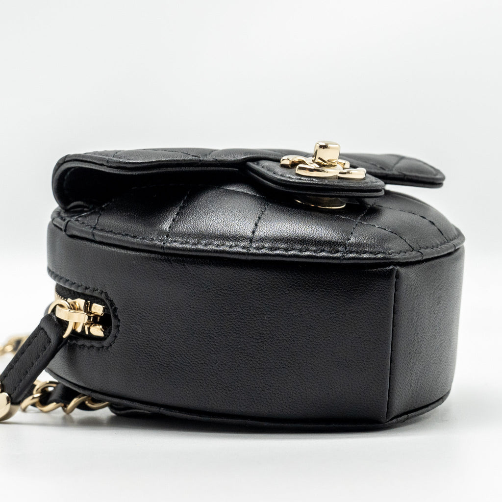 CHANEL 22S HEART BELT BAG LAMBSKIN BLACK LGHW