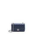 CHANEL CLASSIC MINI RECTANGULAR FLAP BAG CAVIAR NAVY SHW