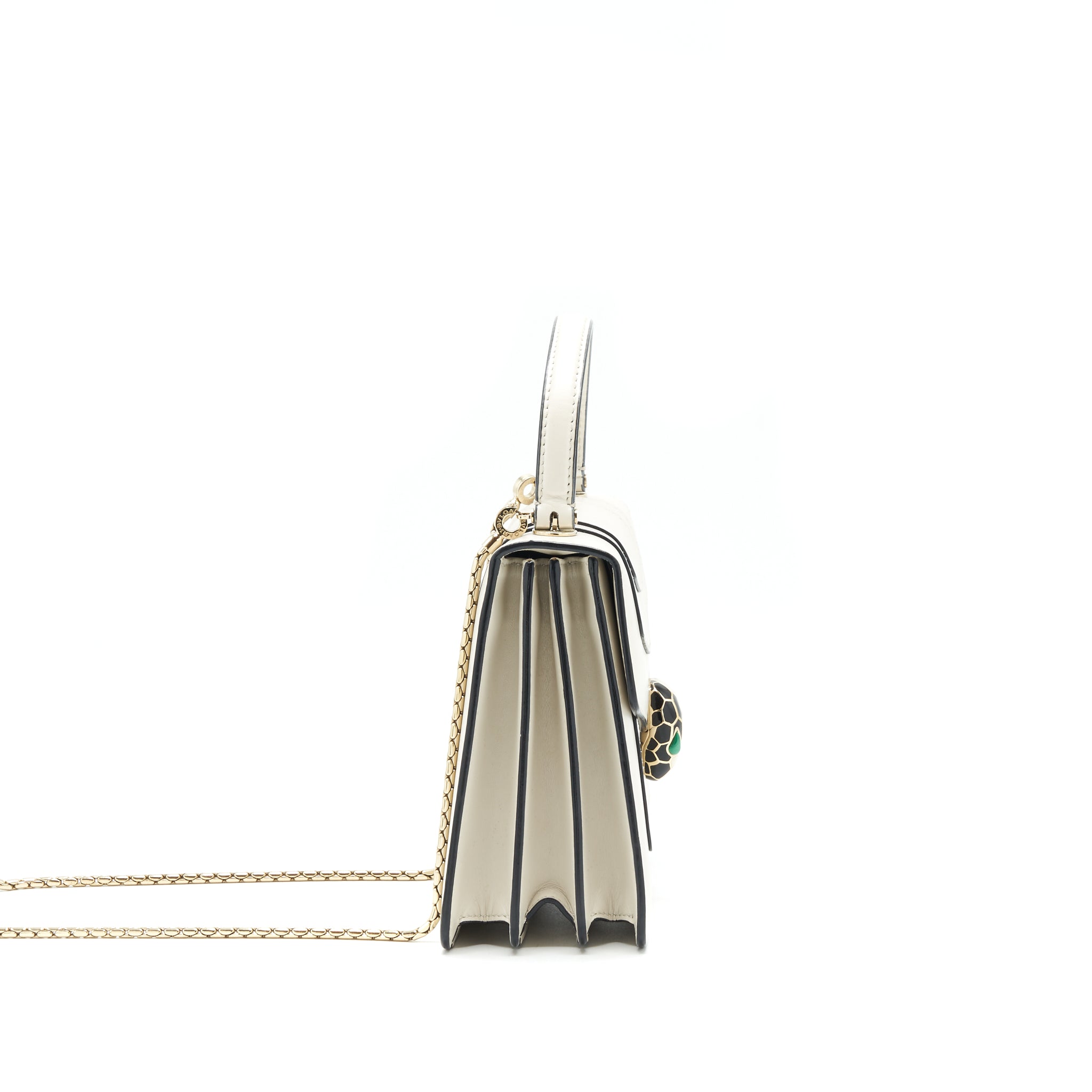 BVLGARI TOP HANDLE SERPENTI BAG WHITE