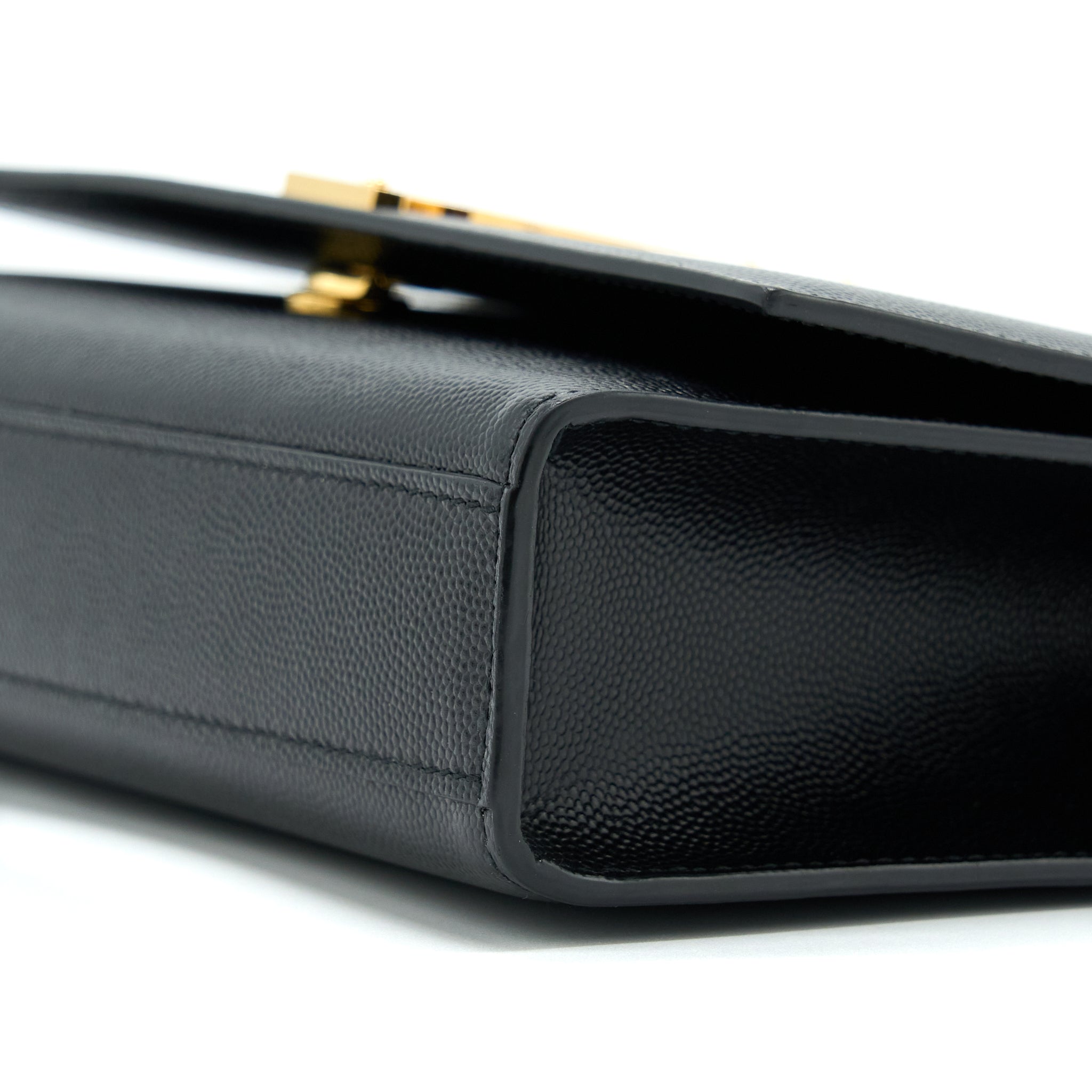 SAINT LAURENT/ YSL MEDIUM KATE BAG GRAINED CALFSKIN BLACK GHW