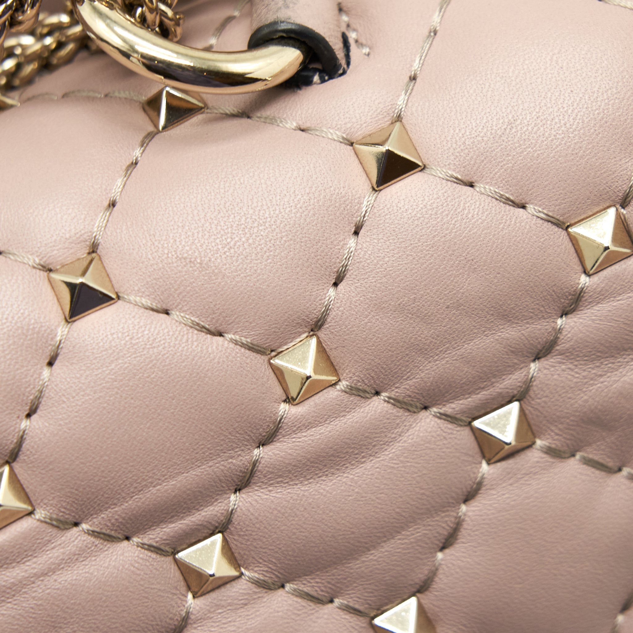 VALENTINO ROCKSTUD SPIKE NAPPA LEATHER CROSSBODY BAGS POUDRE