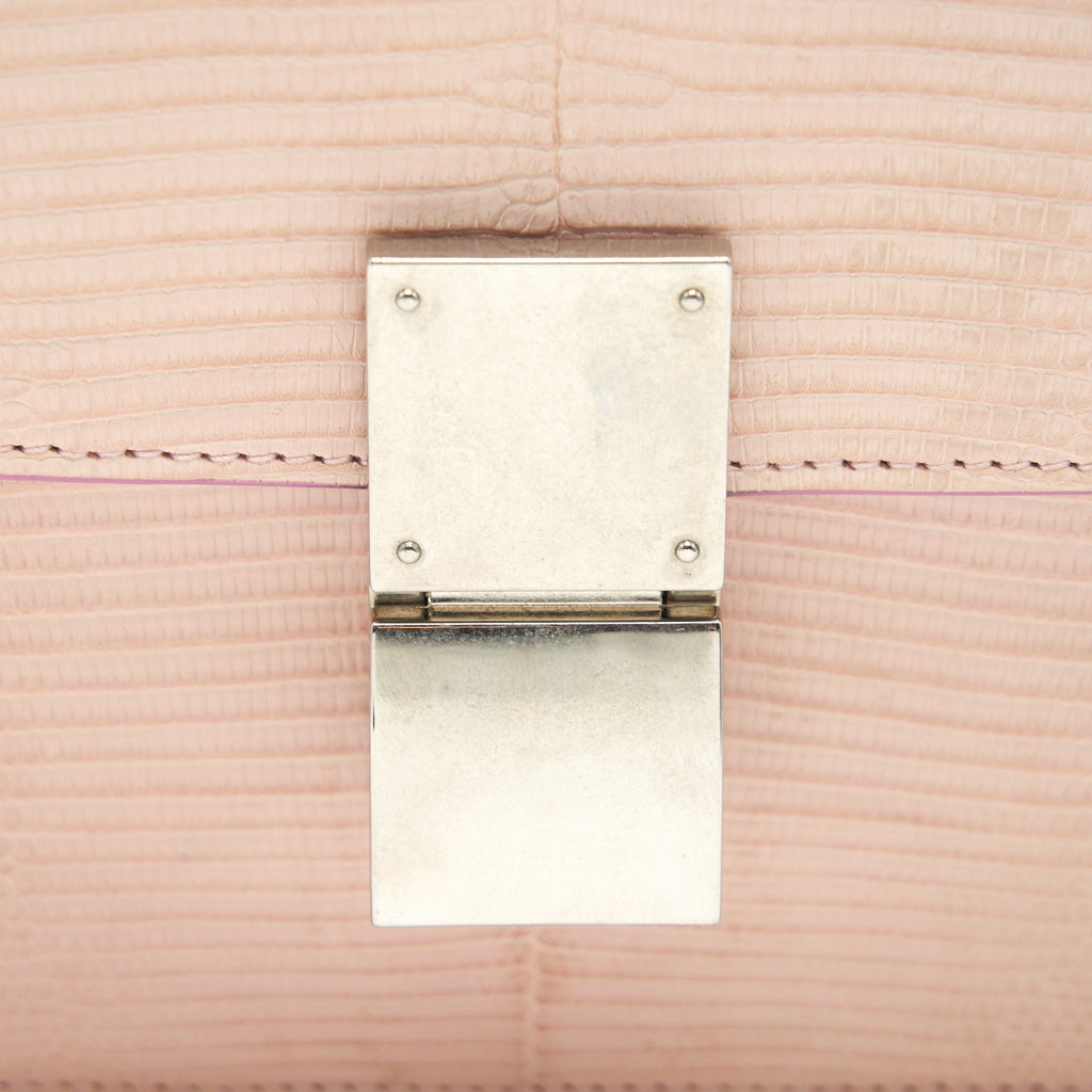 CELINE CLASSIC BAG IN LIZARD LIGHT PINK
