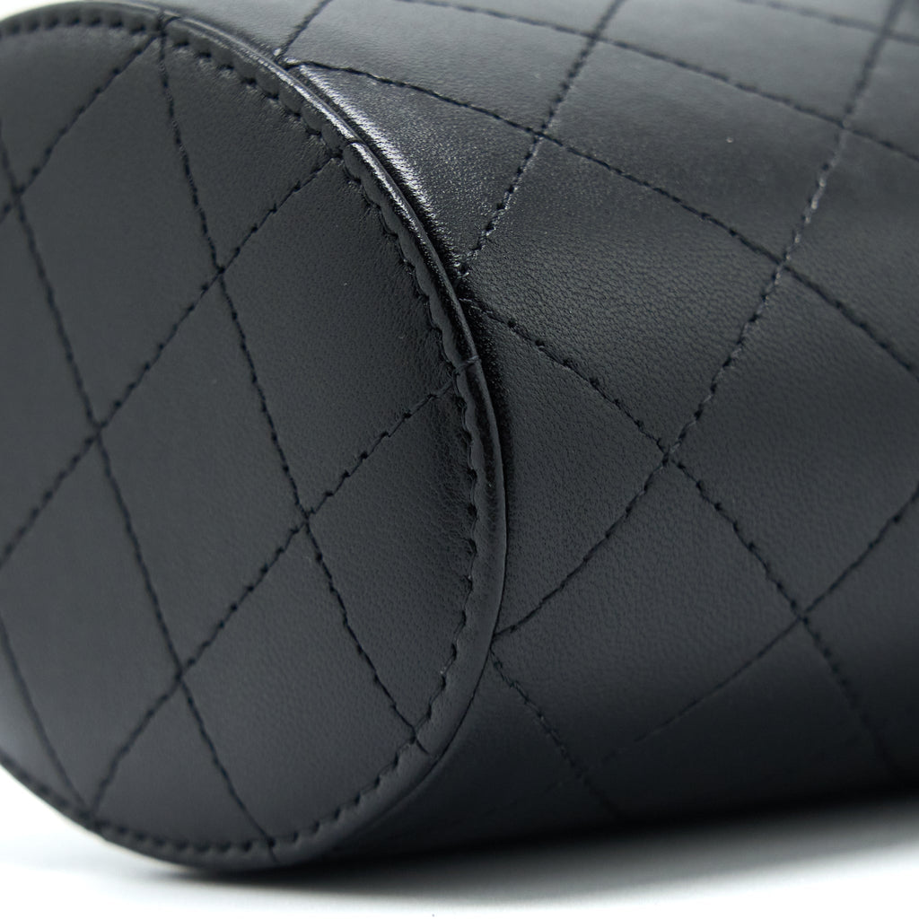 CHANEL VERTICAL CLUTCH WITH CHAIN LAMBSKIN BLACK LGHW