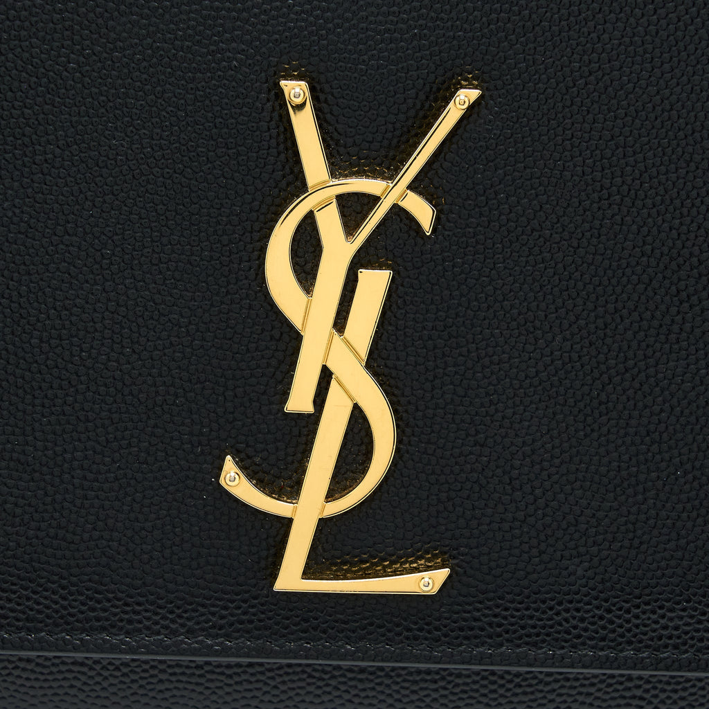 SAINT LAURENT/ YSL MEDIUM KATE BAG GRAINED CALFSKIN BLACK GHW