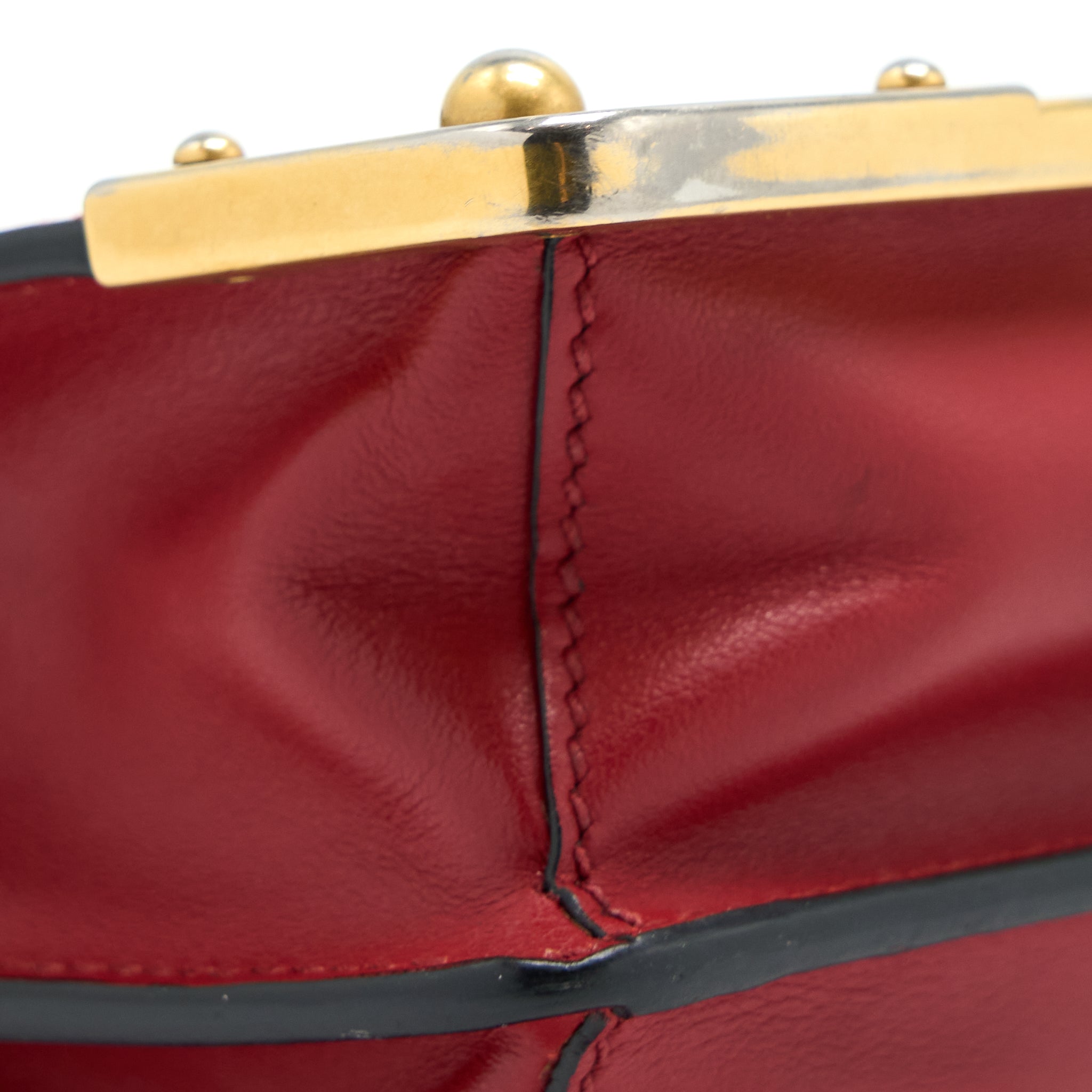 PRADA CASHIER BAG CALFSKIN RED /BLACK GHW