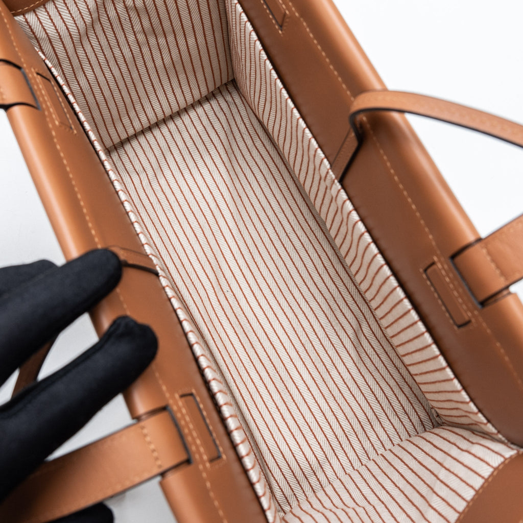 LOEWE CUSHION TOTE BAG FELT/LEATHER CAMEL