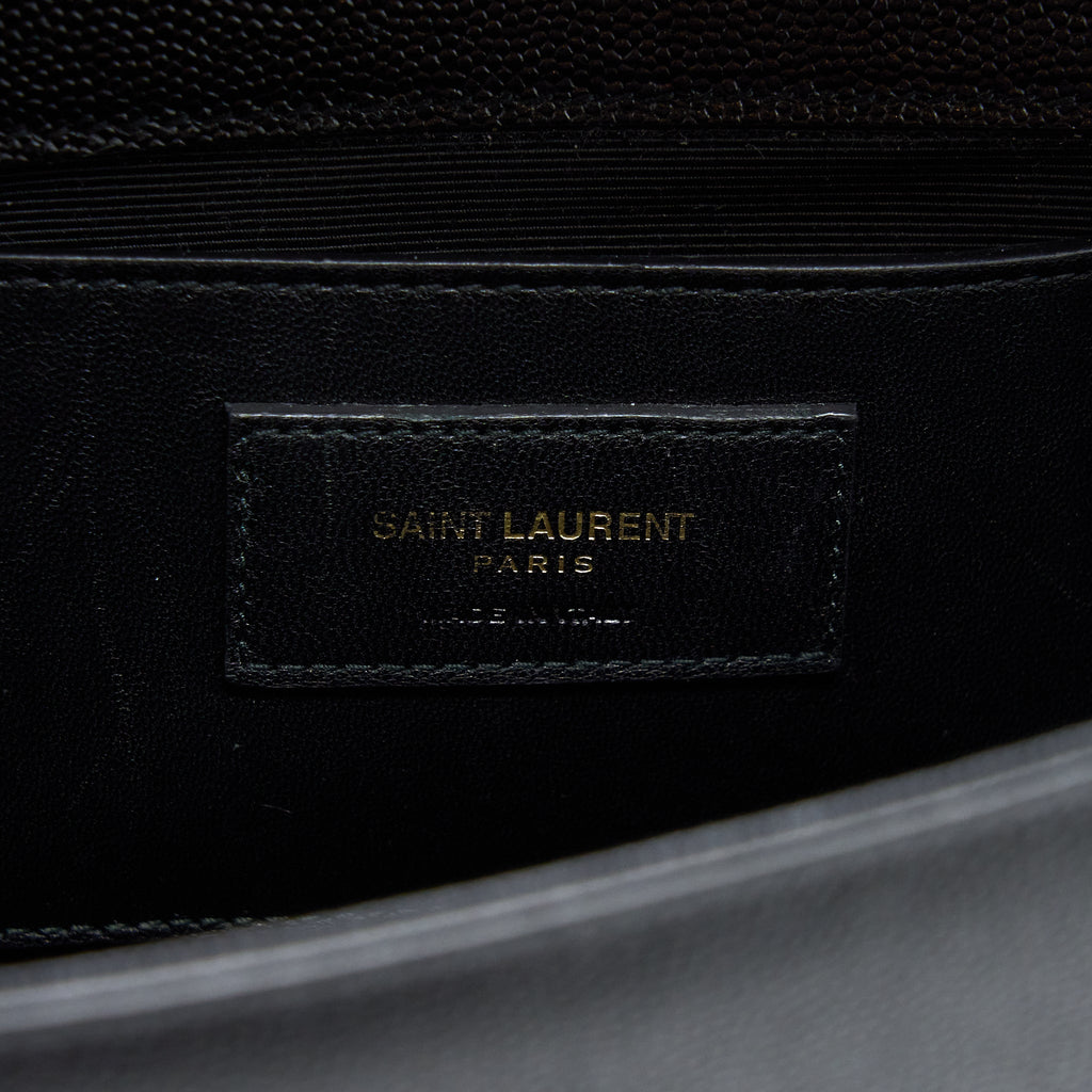 SAINT LAURENT/ YSL MEDIUM KATE BAG GRAINED CALFSKIN BLACK GHW