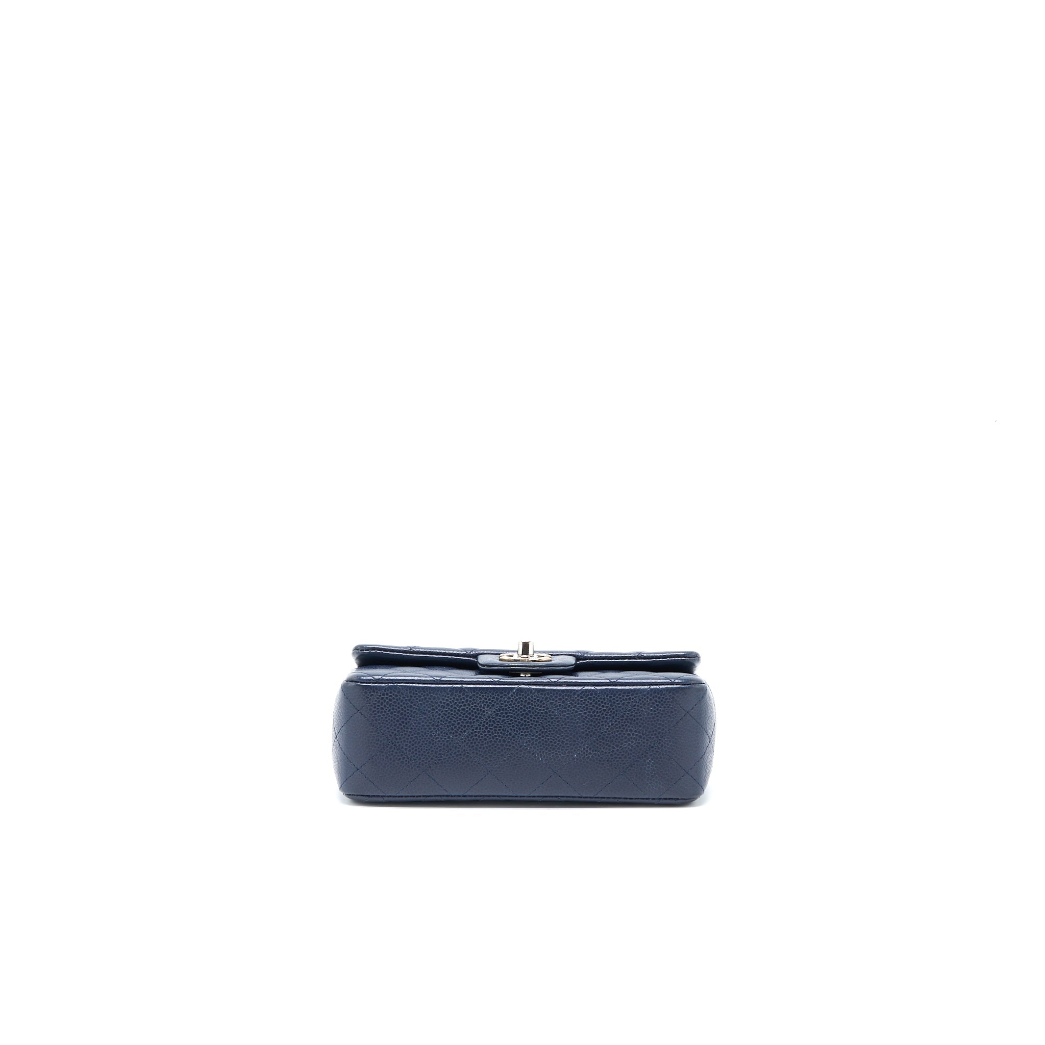 CHANEL CLASSIC MINI RECTANGULAR FLAP BAG CAVIAR NAVY SHW