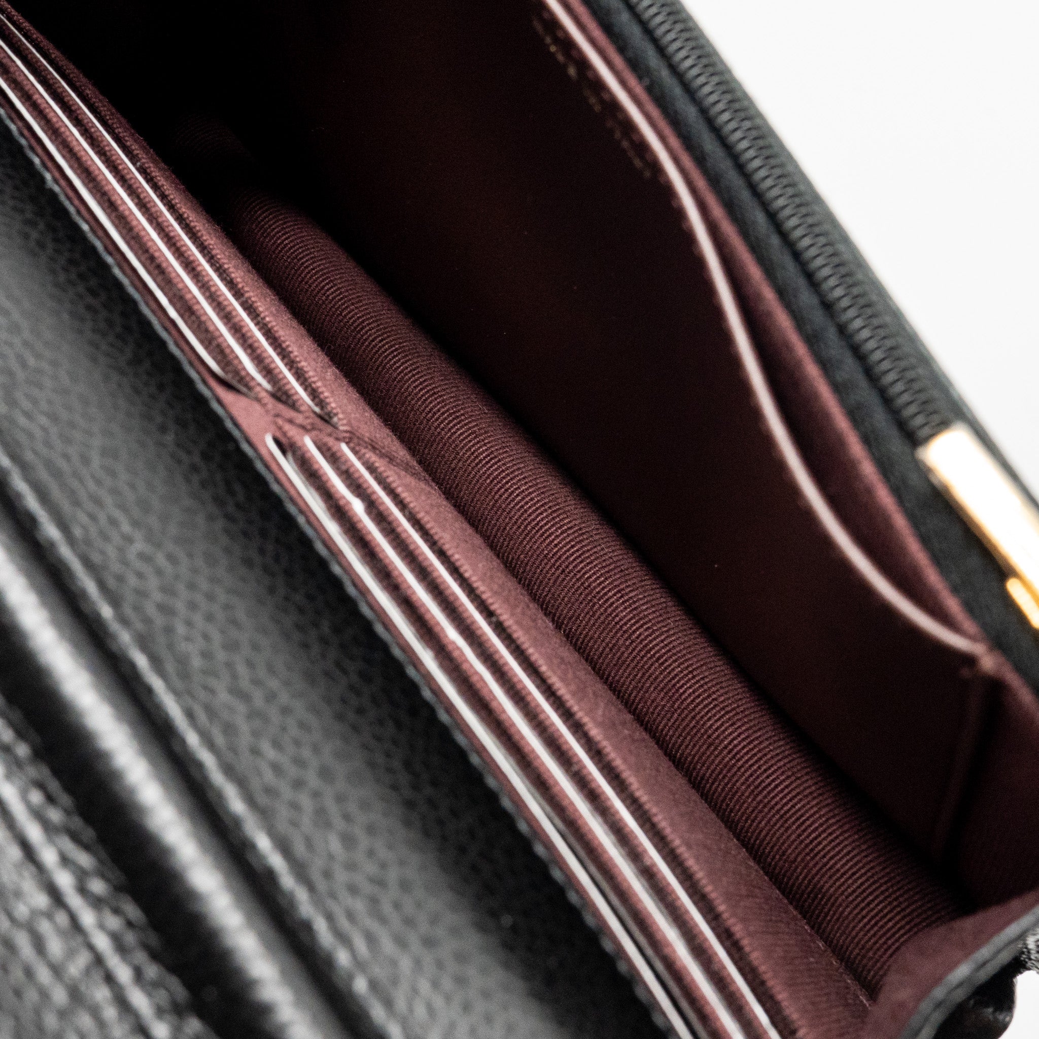 CHANEL CLASSIC WALLET ON CHAIN CAVIAR BLACK GHW (MICROCHIP)