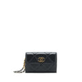 CHANEL 19 CLUTCH LAMBSKIN BLACK GHW