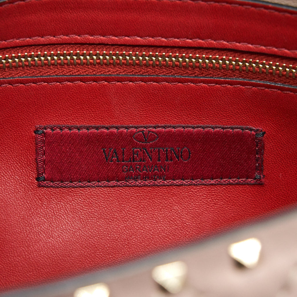 VALENTINO ROCKSTUD SPIKE NAPPA LEATHER CROSSBODY BAGS POUDRE