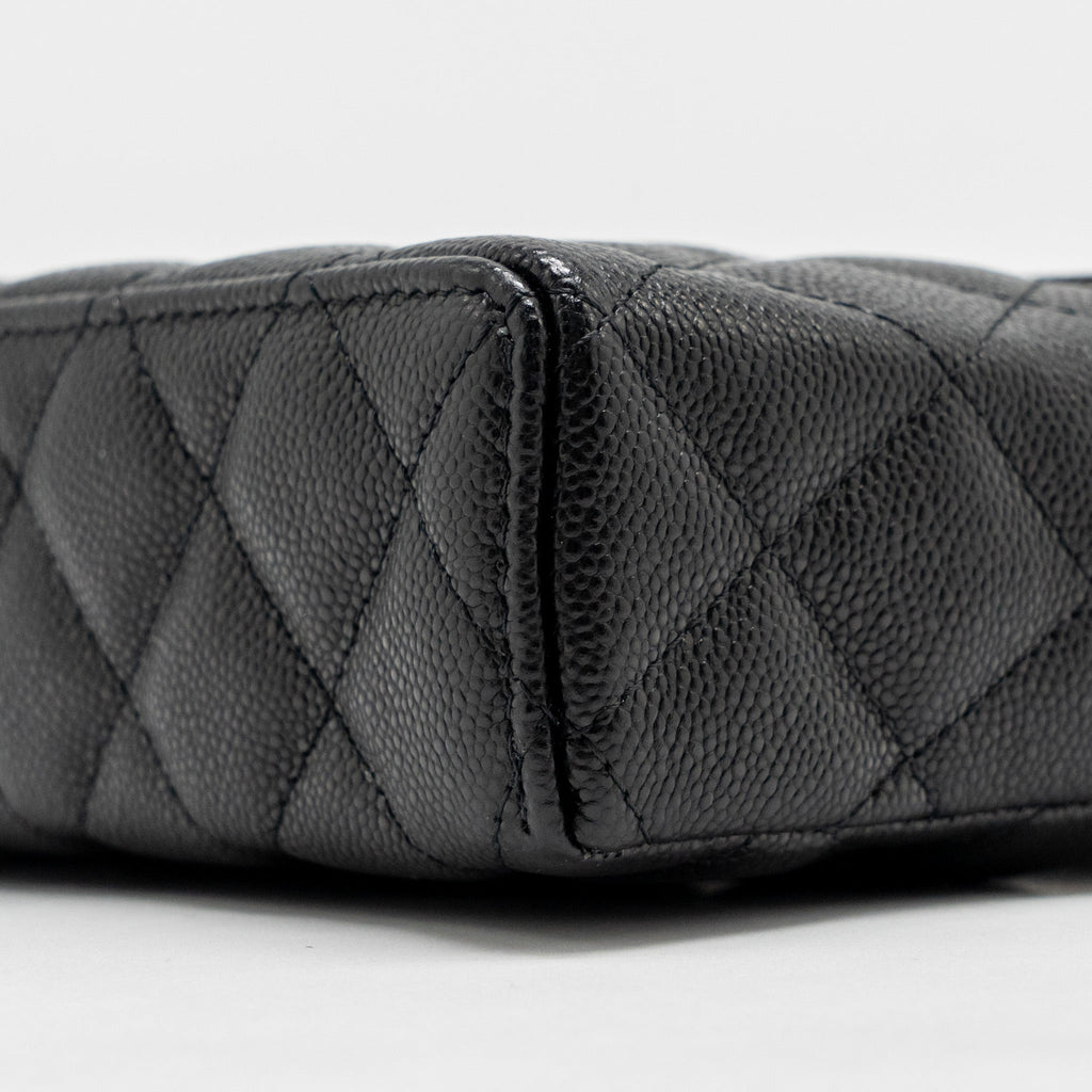 CHANEL 25P CC TOP HANDLE VANITY BAG CAVIAR BLACK LGHW(MICROCHIP)