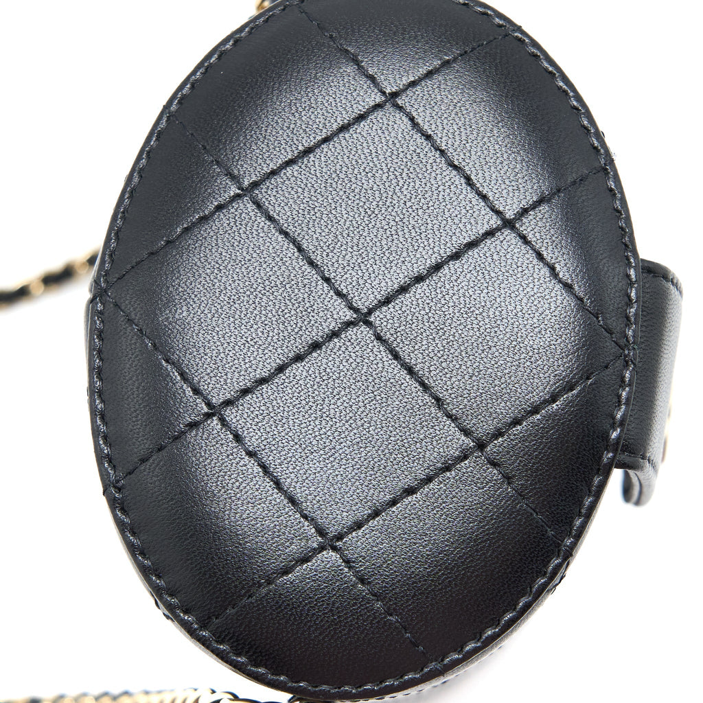 CHANEL VERTICAL CLUTCH WITH CHAIN LAMBSKIN BLACK LGHW