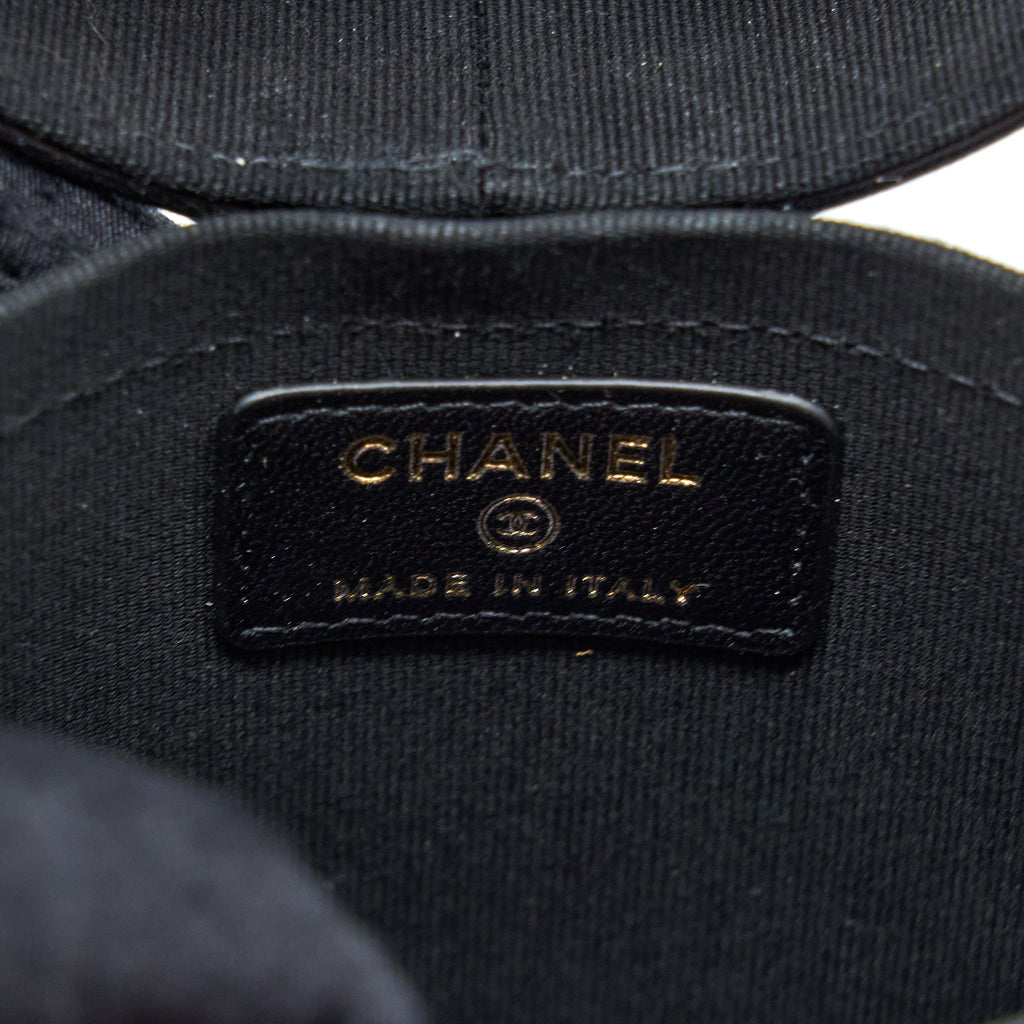 CHANEL VERTICAL CLUTCH WITH CHAIN LAMBSKIN BLACK LGHW