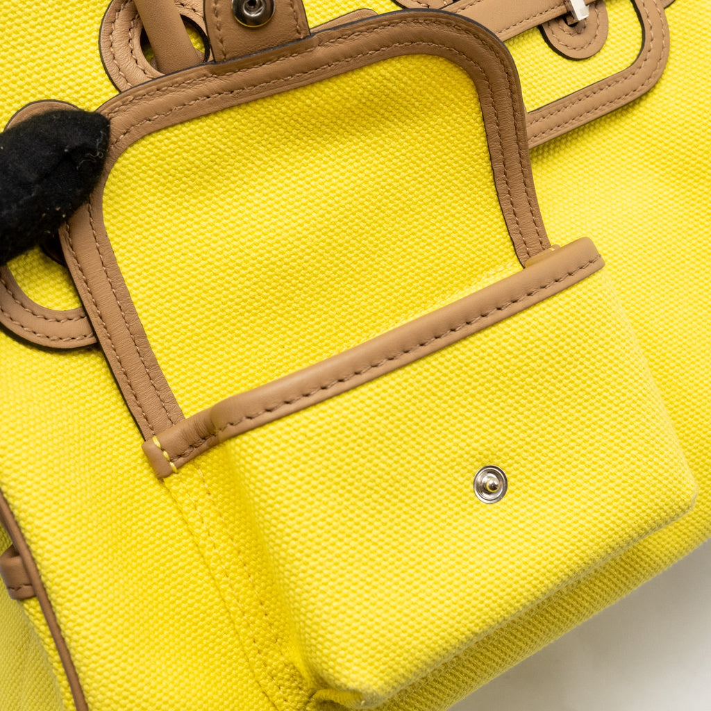 HERMES BIRKIN 25 CARGO TOILE GOELAND / SWIFT JAUNE CITRON / CHAI SHW