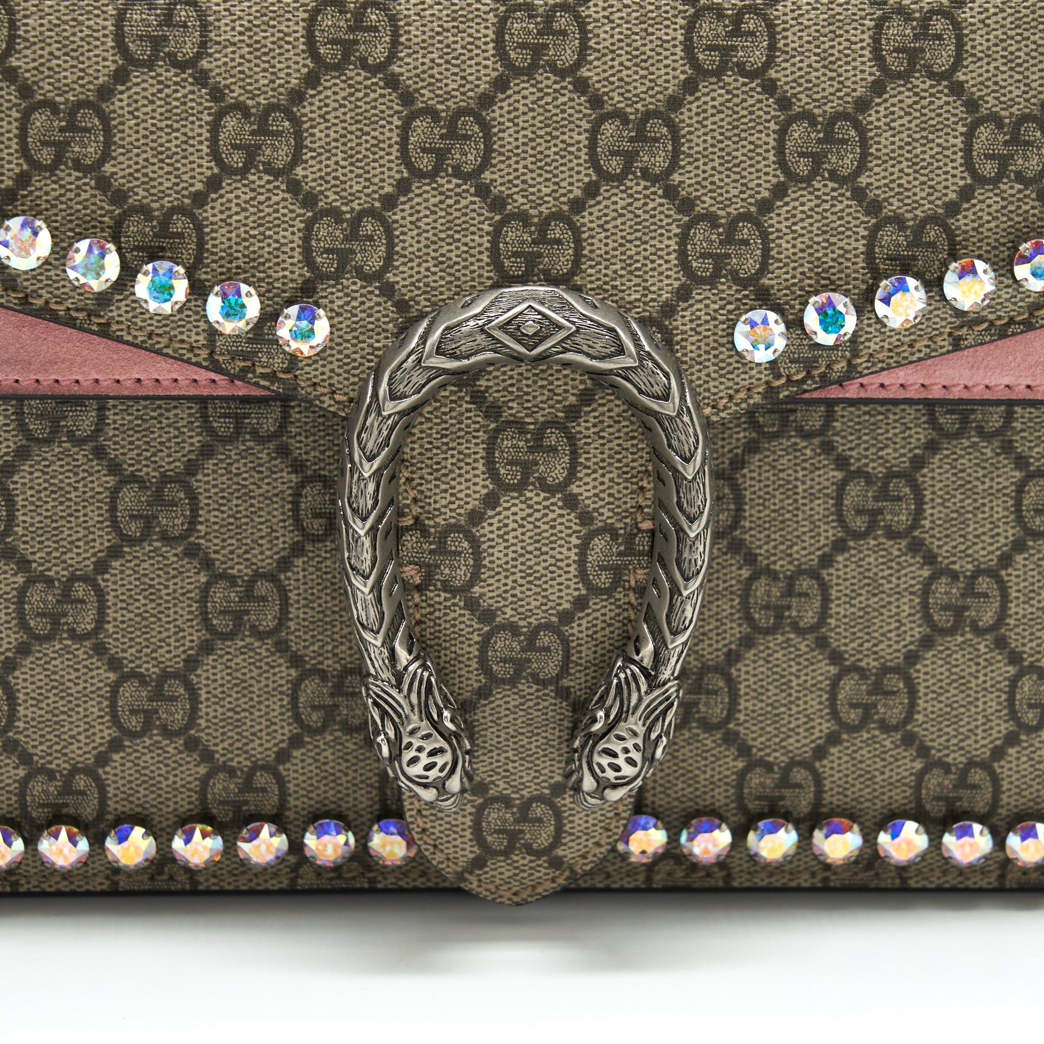 GUCCI DIONYSUS GG SMALL CRYSTAL SHOULDER BAG SHW