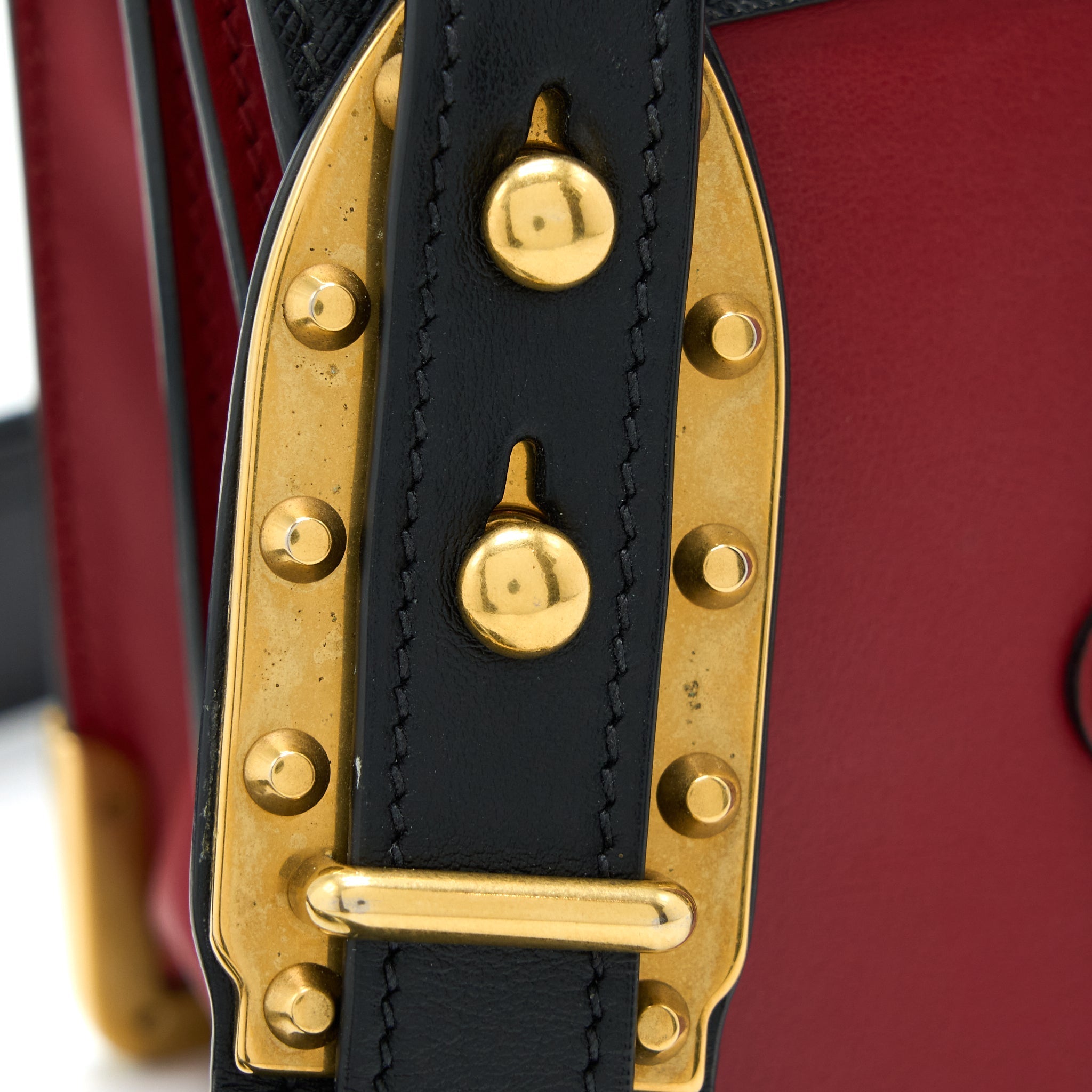 PRADA CASHIER BAG CALFSKIN RED /BLACK GHW