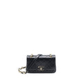 CHANEL ENAMEL CC LOGO QUILTED RECTANGULAR FLAP BAG LAMBSKIN BLACK LGHW