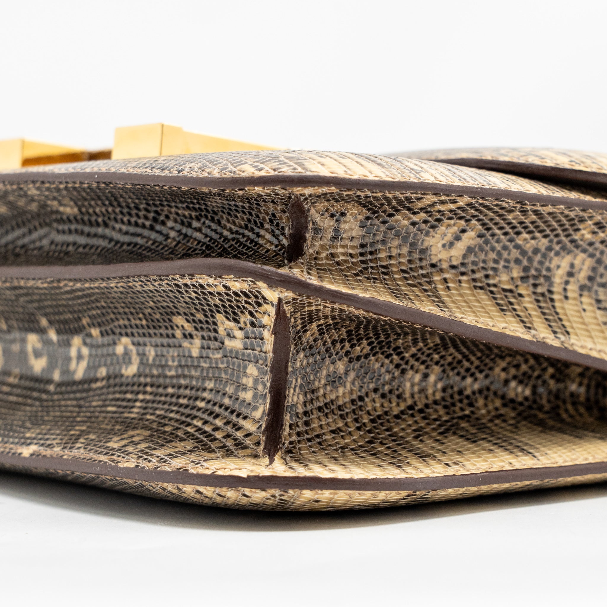 HERMES MINI CONSTANCE LIZARD NATURA LISSE DESERT GHW