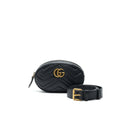 GUCCI GG MARMONT MATELASSE LEATHER BELT BAG IN BLACK 85CM