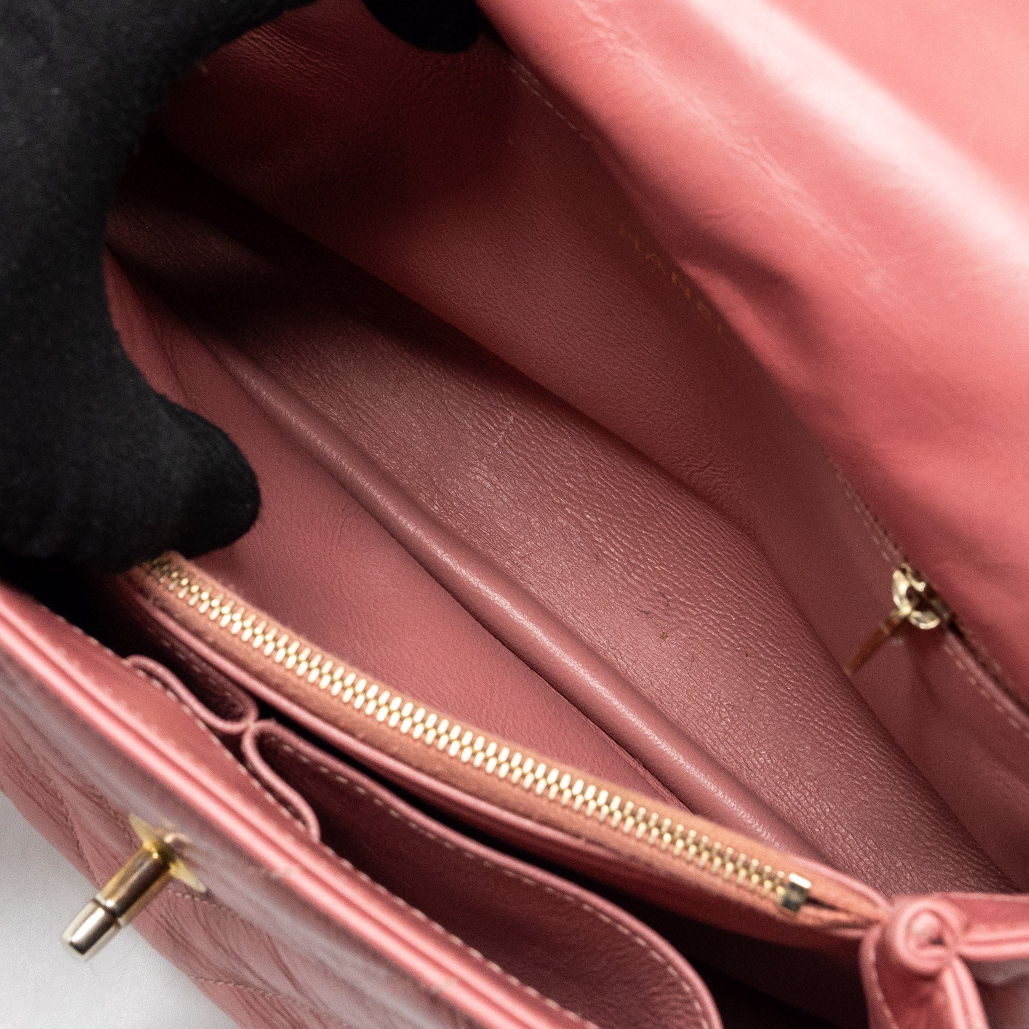 CHANEL MEDIUM COCO HANDLE CALFSKIN / LIZARD HANDLE PINK GHW