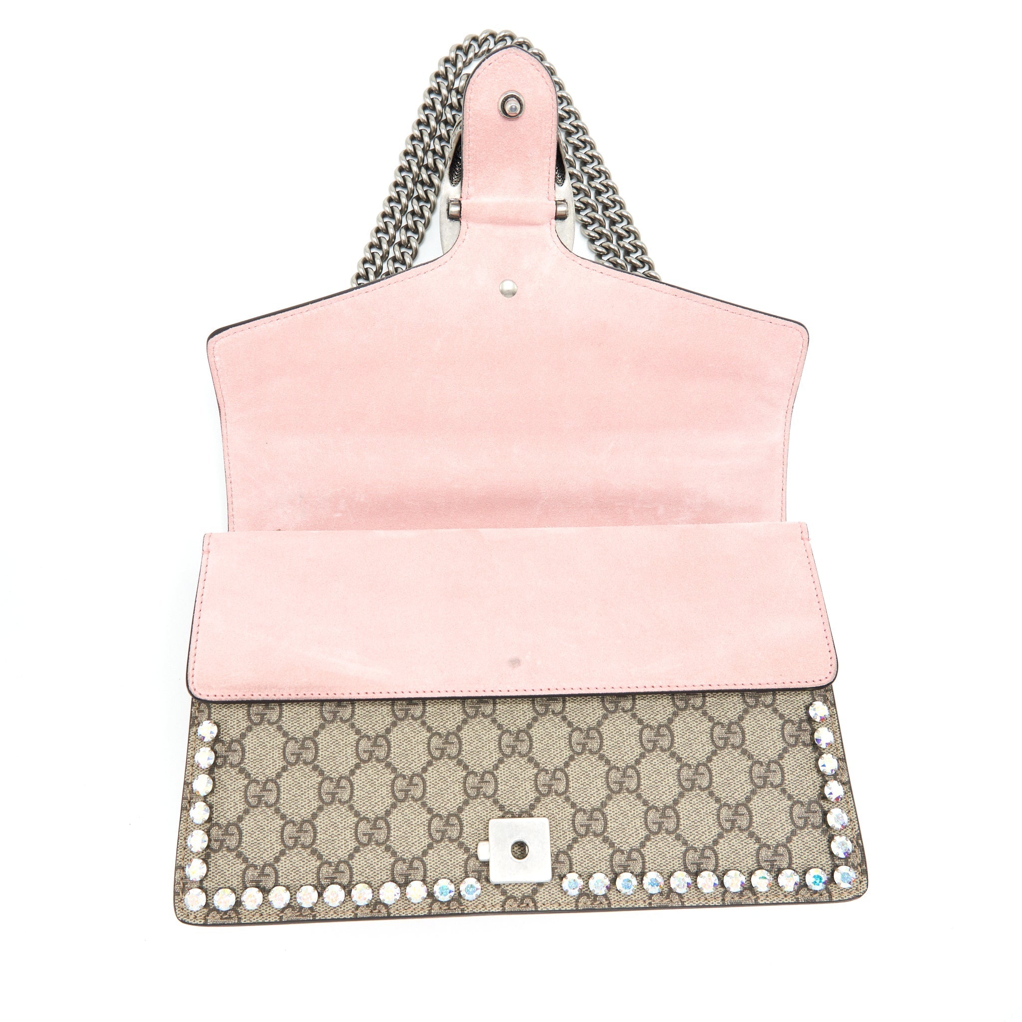 GUCCI DIONYSUS GG SMALL CRYSTAL SHOULDER BAG SHW