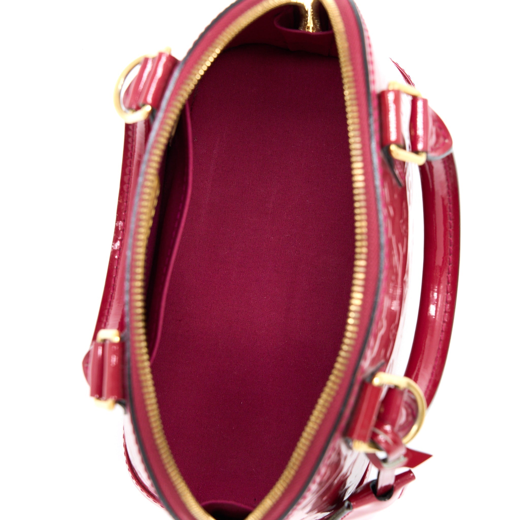 LOUIS VUITTON ALMA BB VERNIS ROSE INDIAN GHW