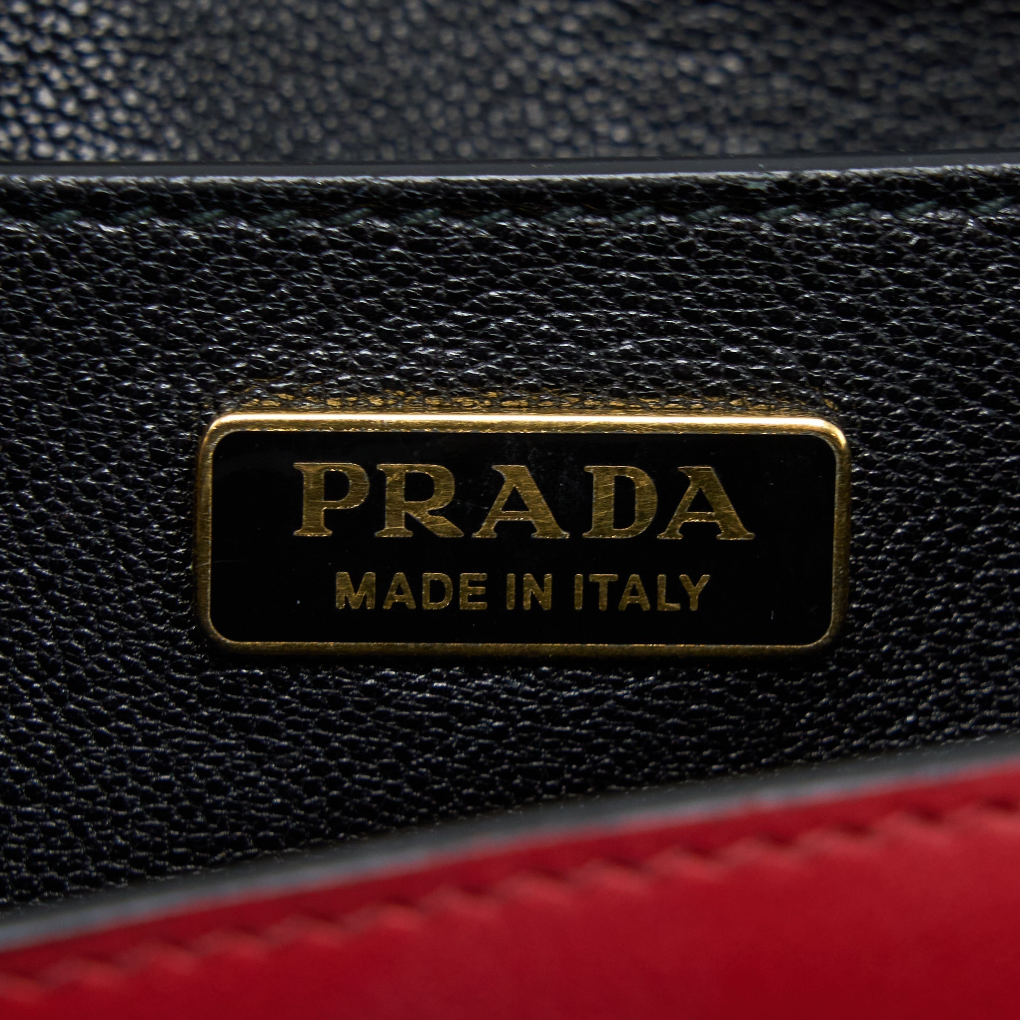 PRADA CASHIER BAG CALFSKIN RED /BLACK GHW