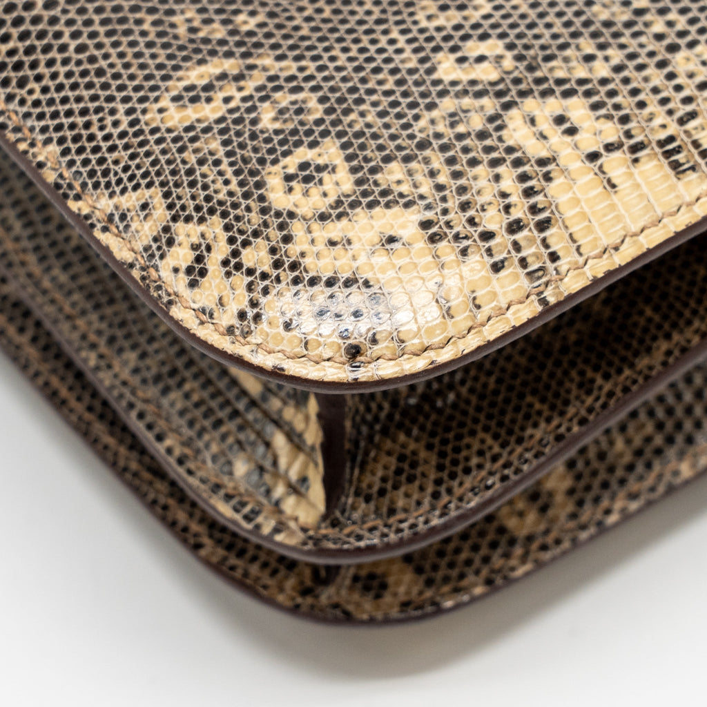HERMES MINI CONSTANCE LIZARD NATURA LISSE DESERT GHW
