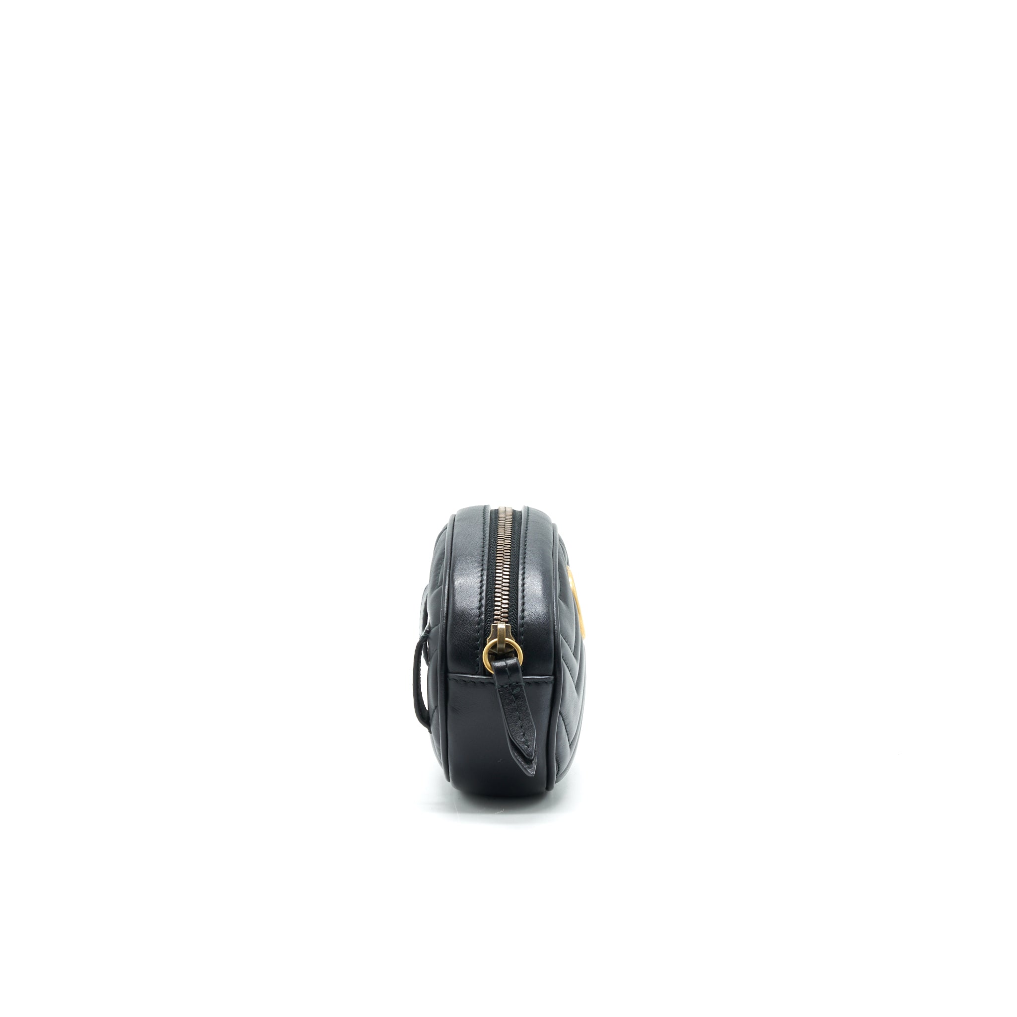 GUCCI GG MARMONT MATELASSE LEATHER BELT BAG IN BLACK 85CM