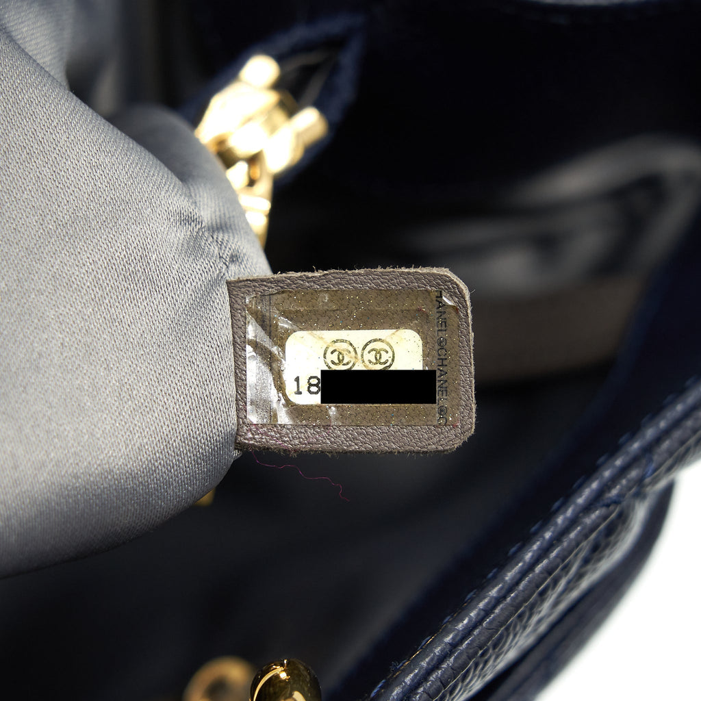 CHANEL GRAND SHOPPING TOTE XL CAVIAR NAVY BLUE GHW