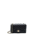 CHANEL MINI RECTANGULAR FLAP BAG LAMBSKIN BLACK LGHW (MICROCHIP)