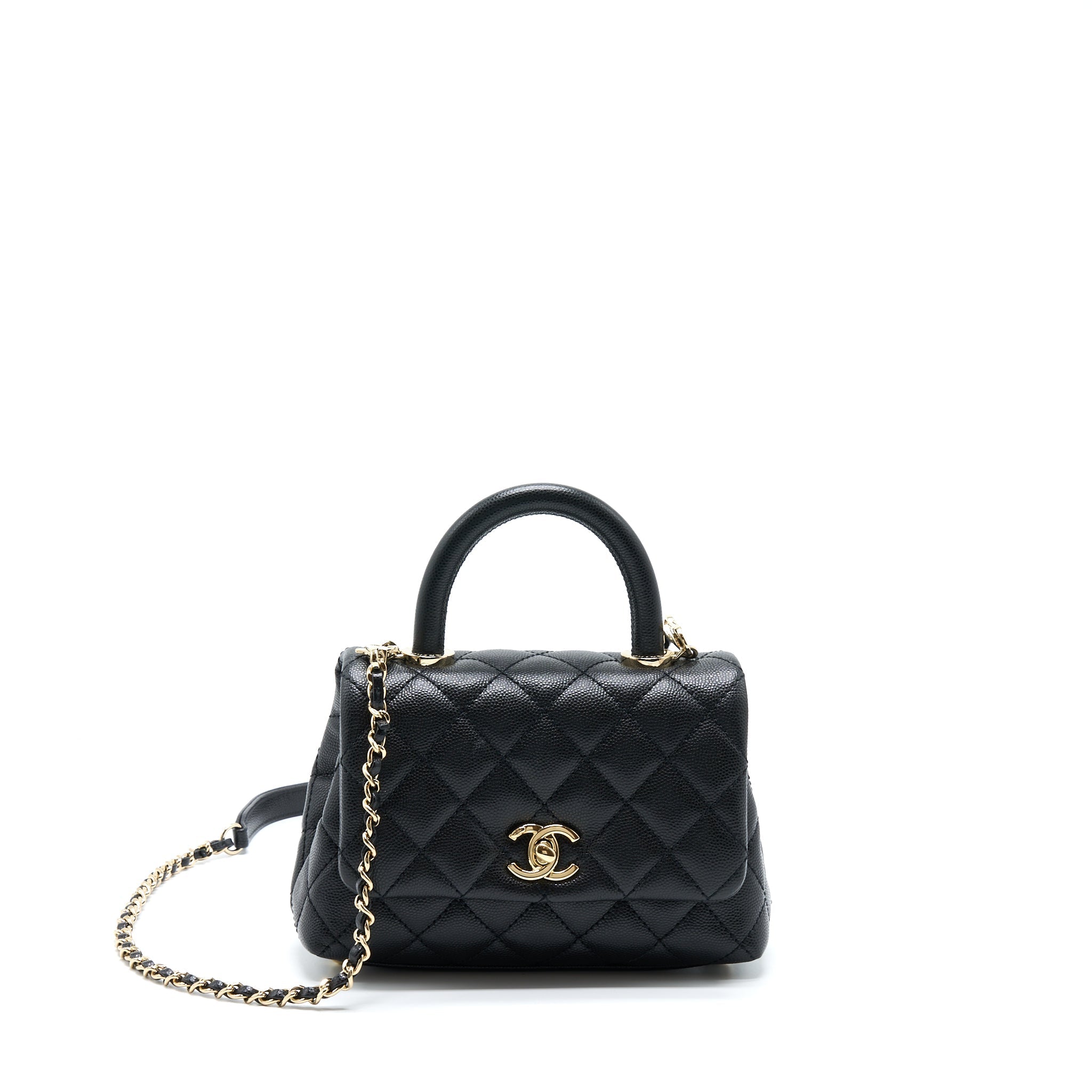 CHANEL MINI COCO HANDLE CAVIAR BLACK LGHW
