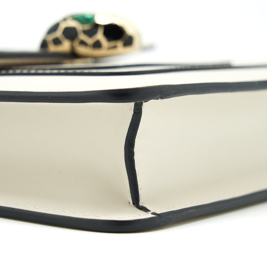 BVLGARI SERPENTI CROSS BODY BAG WHITE