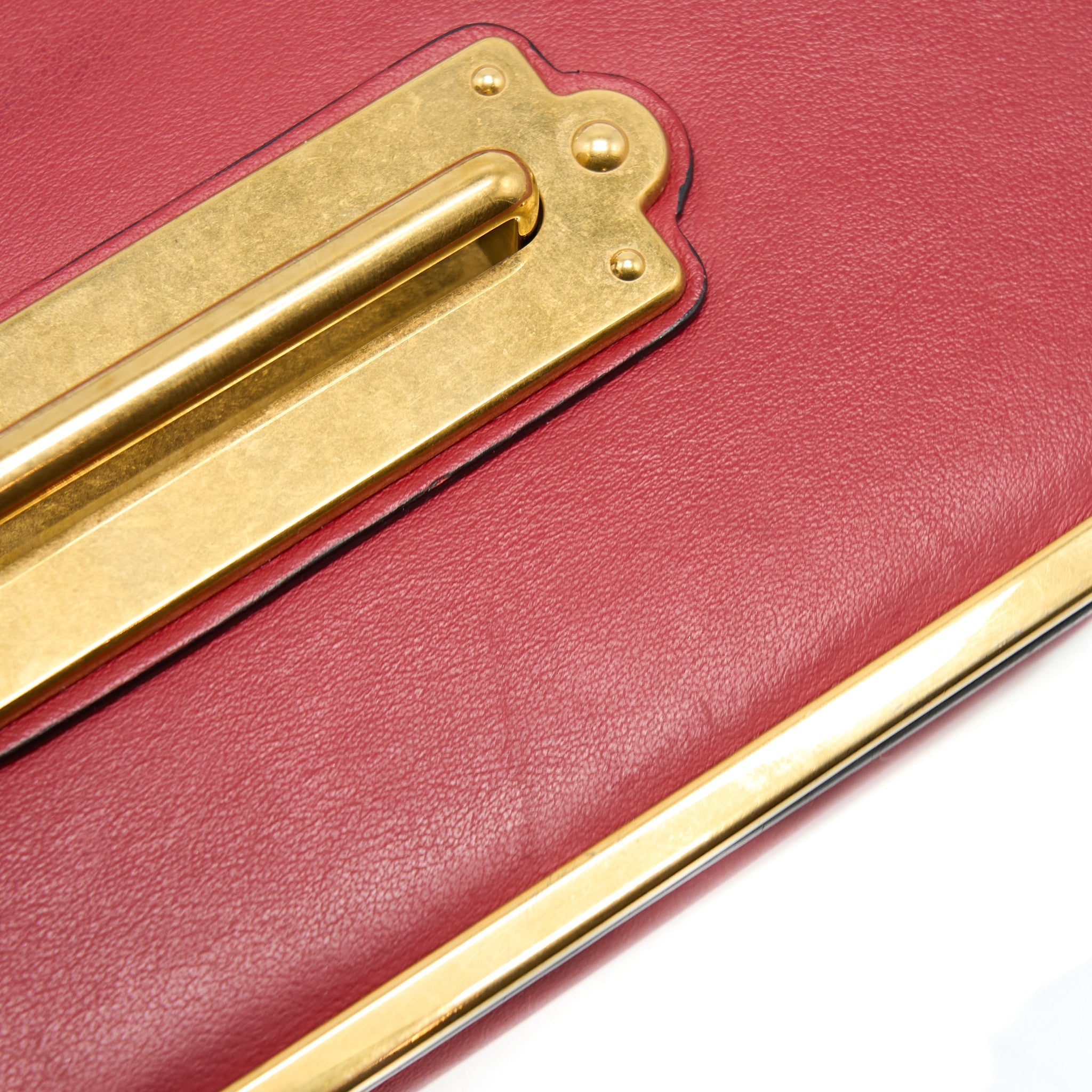 PRADA CASHIER BAG CALFSKIN RED /BLACK GHW