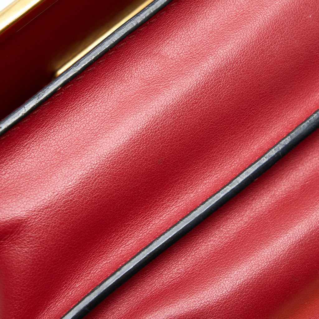 PRADA CASHIER BAG CALFSKIN RED /BLACK GHW