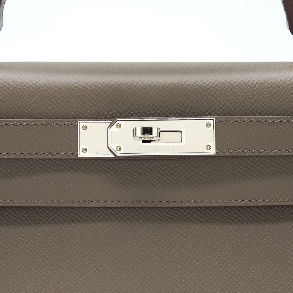HERMES KELLY 28 EPSOM 8F GRIS ETAIN SHW